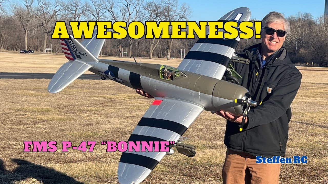 FMS P-47 Bonnie 1.5M RC Plane Maiden and Review