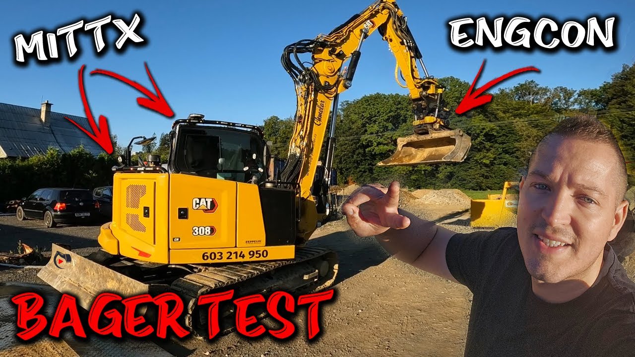 Testujem CAT 308 Next Gen + Engcon EC209 od firmy Bagry Chmelař