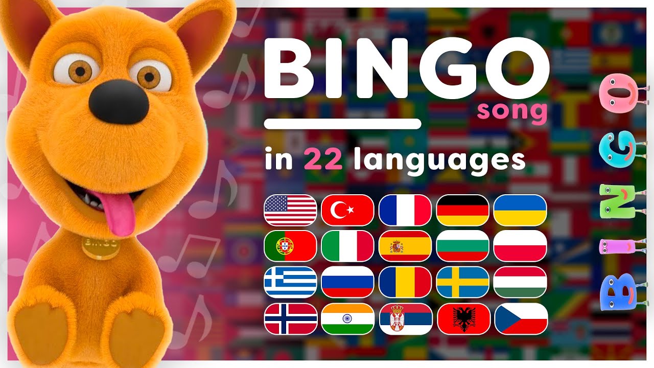 🐶 Bingo the Dog 💖 All languages! 🌍 Compilation of Nursery Rhymes 🎤 Hey Kids Worldwide