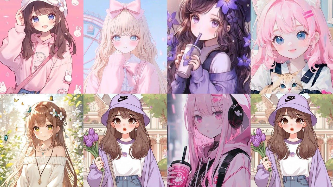 70+Beautiful animated girls wallpapers for whatsapp profile || Stylish cartoon whatsapp Dpz 💗🫣#cute
