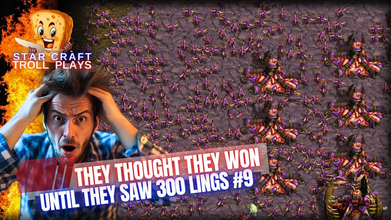 StarCraft Troll Plays  |  Using 300 Zerglings to Kill Players in a 1v4  |  How To Gameplay
