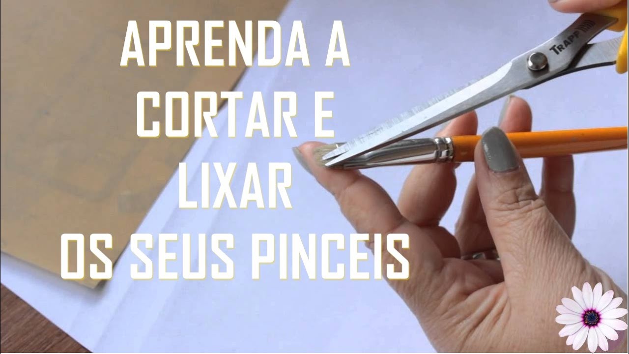 Como preparar os pincéis para pintura em tecido, lixando e aparando os pincéis tigre e condor