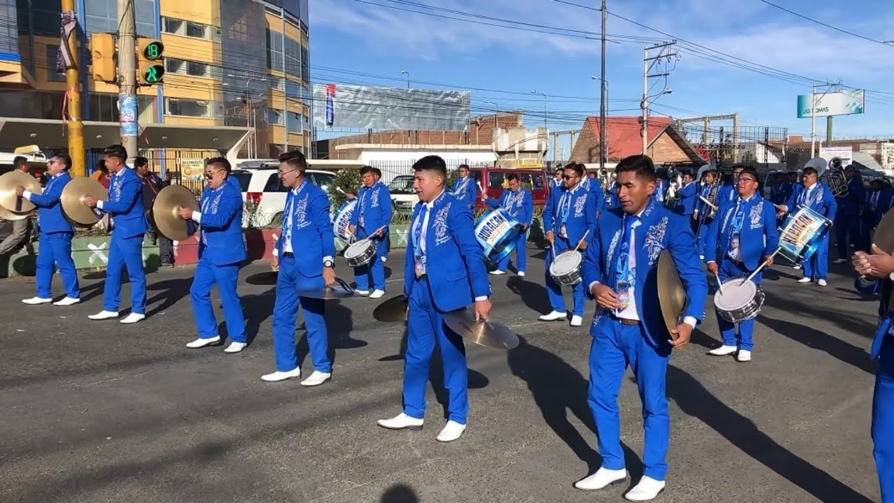 Banda Huracán de  La Paz Bolivia Diana 16 de Julio Virgen del Carmen Gestión 2024