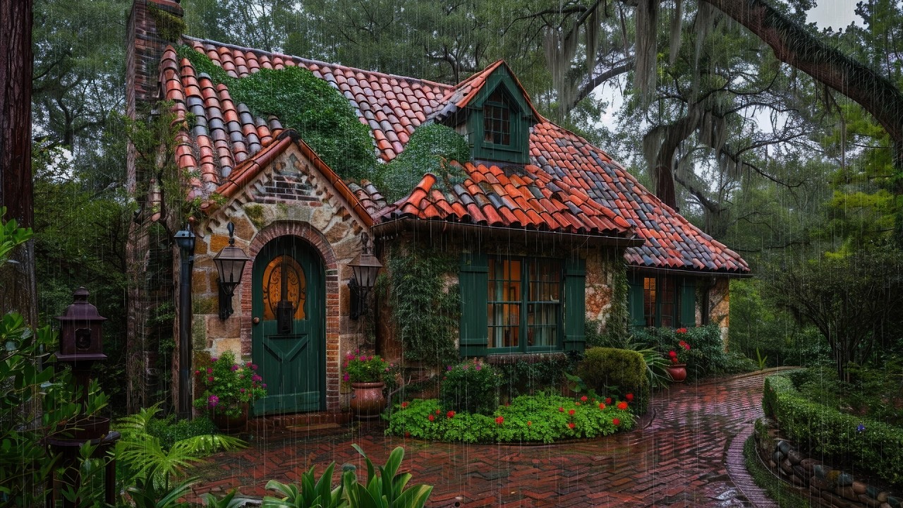 Ultimate Rain ASMR for Sleep😴Soothing Rain on Cozy Cabin Roof🏰Forest White Noise for Deep Relaxation