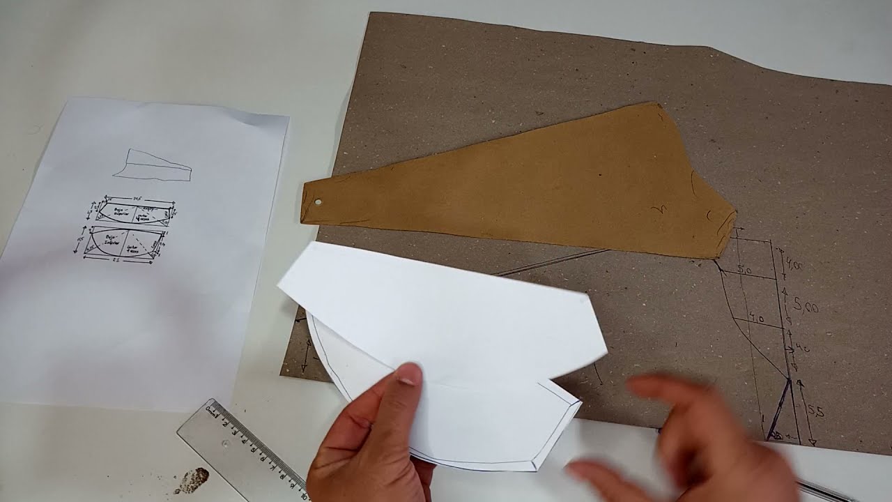 como fazer molde da base do biquíni meia taça de amarrar atras