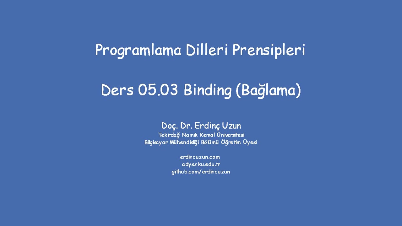 PDP 05.03 Binding (Bağlama)