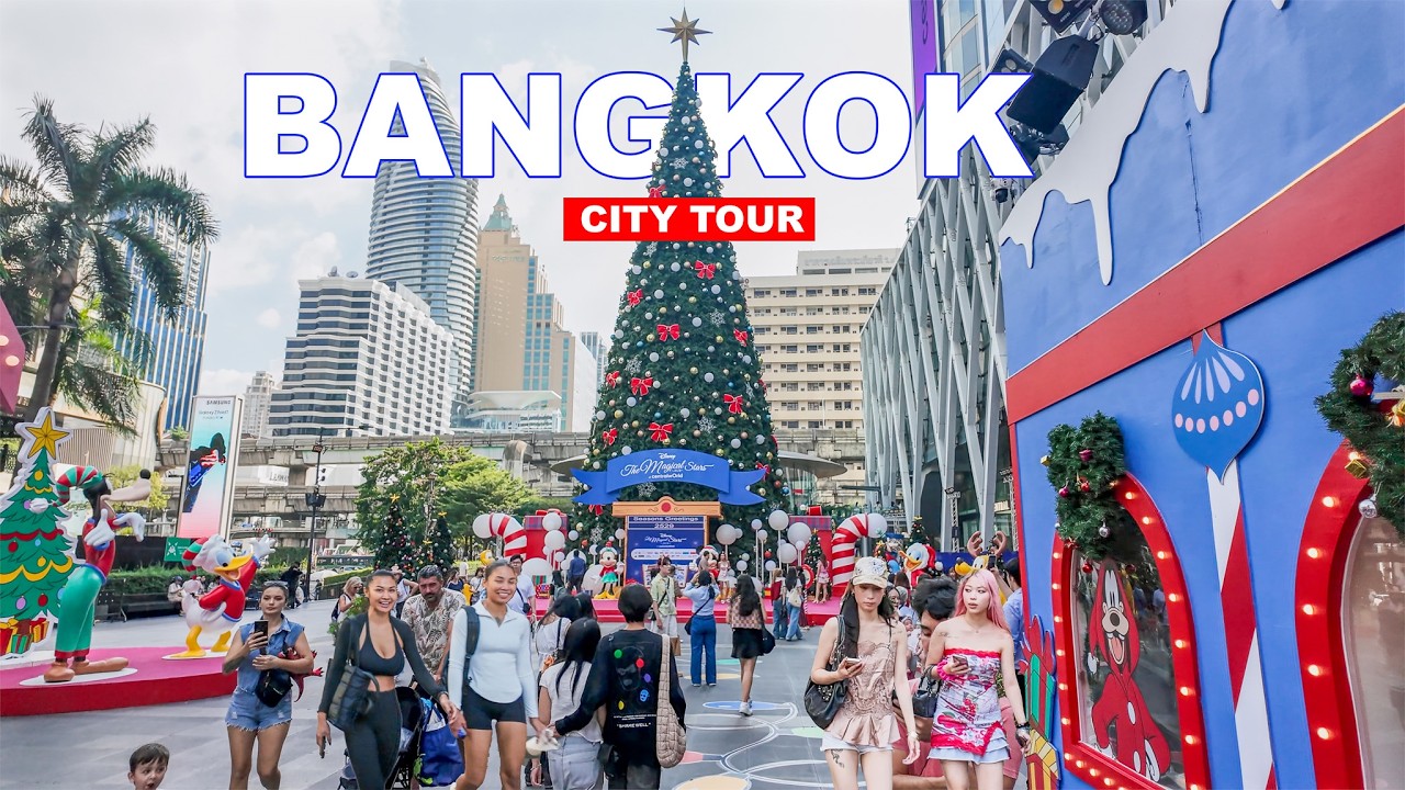 🎄4K HDR - Christmas Holidays in Bangkok City Centre | Bangkok Enchanting Holidays Season🇹🇭😊❤️