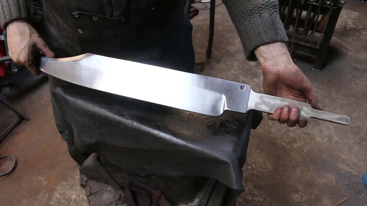 Forging a monster D guard bowie, part 1, forging the blade .