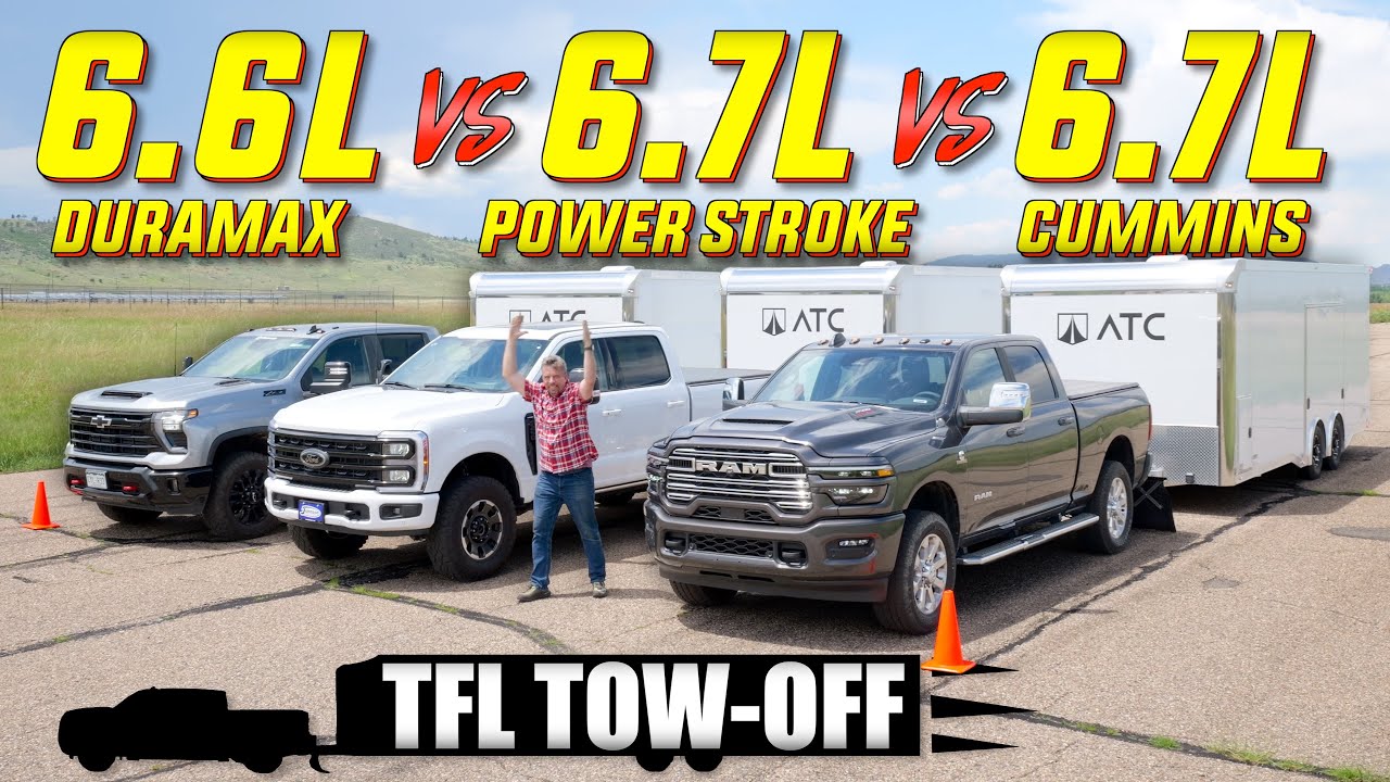 Mega Diesel TOWING Drag Race: Chevy vs Ford vs Ram - Which Is the FASTEST HD Truck? TFL Tow-Off
