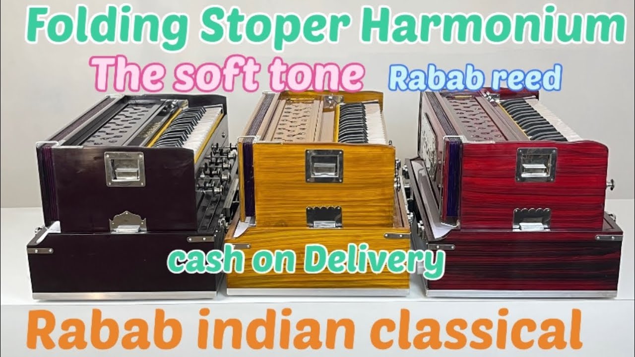 Rabab Folding Harmonium with 9 stopper suit case Box Rabab  reed .7589313913 cod  #harmoniumguru