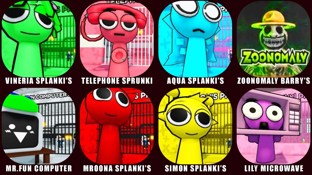 ROBLOX: 🌴VINERIA SPLANKI'S, 📞TELEPHONE SPRUNKI'S, AQUA SPLANKI, ZOONOMALY BARRY, ROBLOX JUMPSCARES!