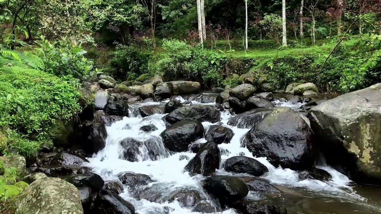 Nighttime river relaxation reducing stress so deep sleep can flow smoothly and safely