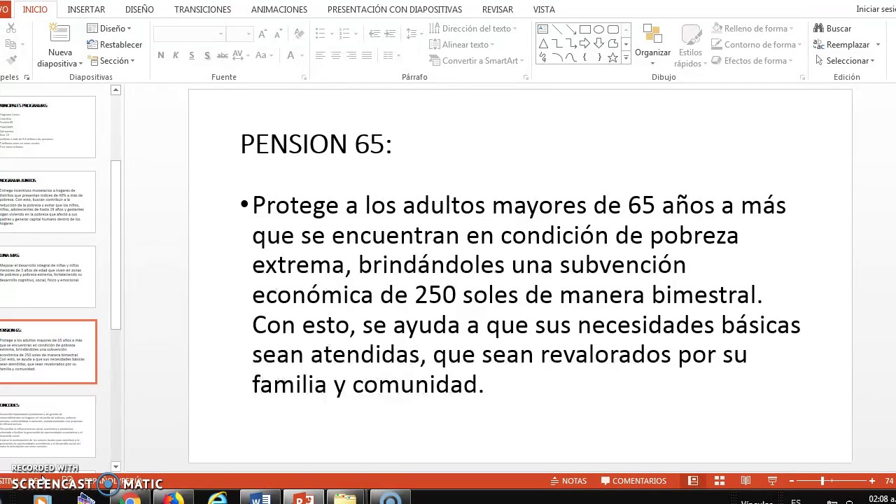 PROGRAMAS SOCIALES EN EL PERU