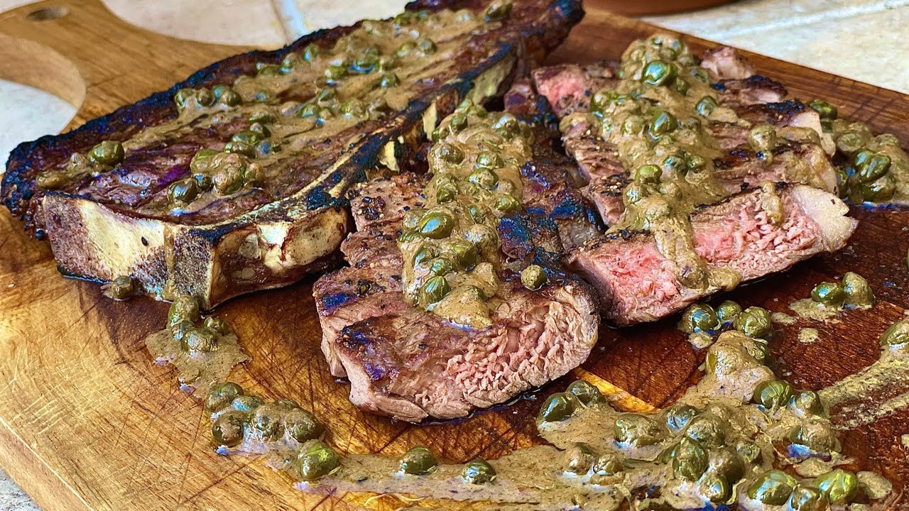 New York Strip Steak w/ Dijon Caper Sauce / Homebrew and BBQ HQ