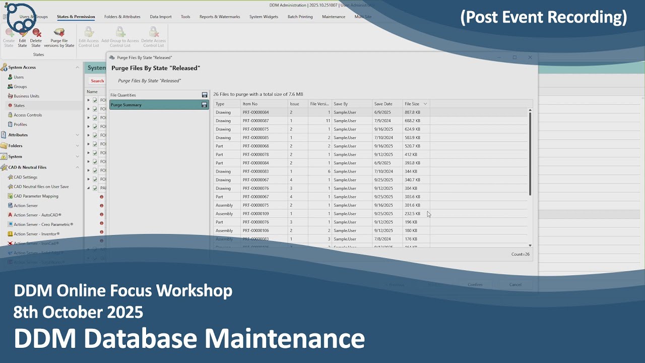 DDM Focus Workshop - Database Maintenance