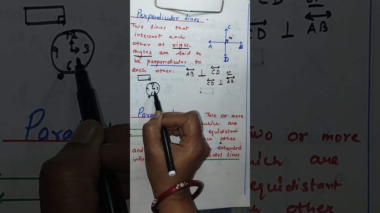 Basic Geometrical Ideas -3/Intersecting , Concurrent, Perpendicular, Parallel Lines/Class 6th Maths