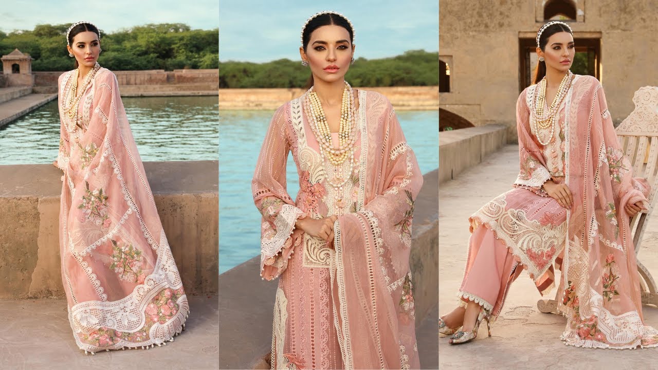 Pink Rose Chikankari Lawn Embroidered Pakistani Salwar in Dubai, UAE | Salwar Mahal | Flat Sale