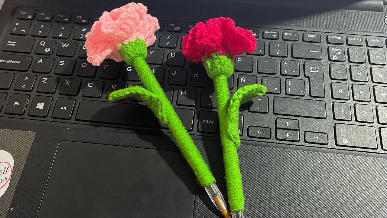 💡Super Idea 💡para aumentar tus ingresos Bolígrafos personalizados en Flor de Clavel a Crochet