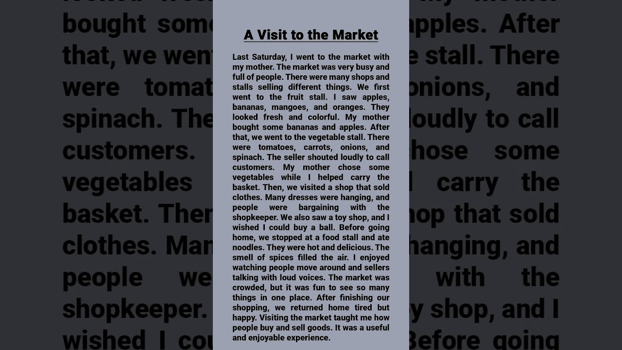 A Visit to the Market 🛍️ | Easy English Reading | Reading Practice