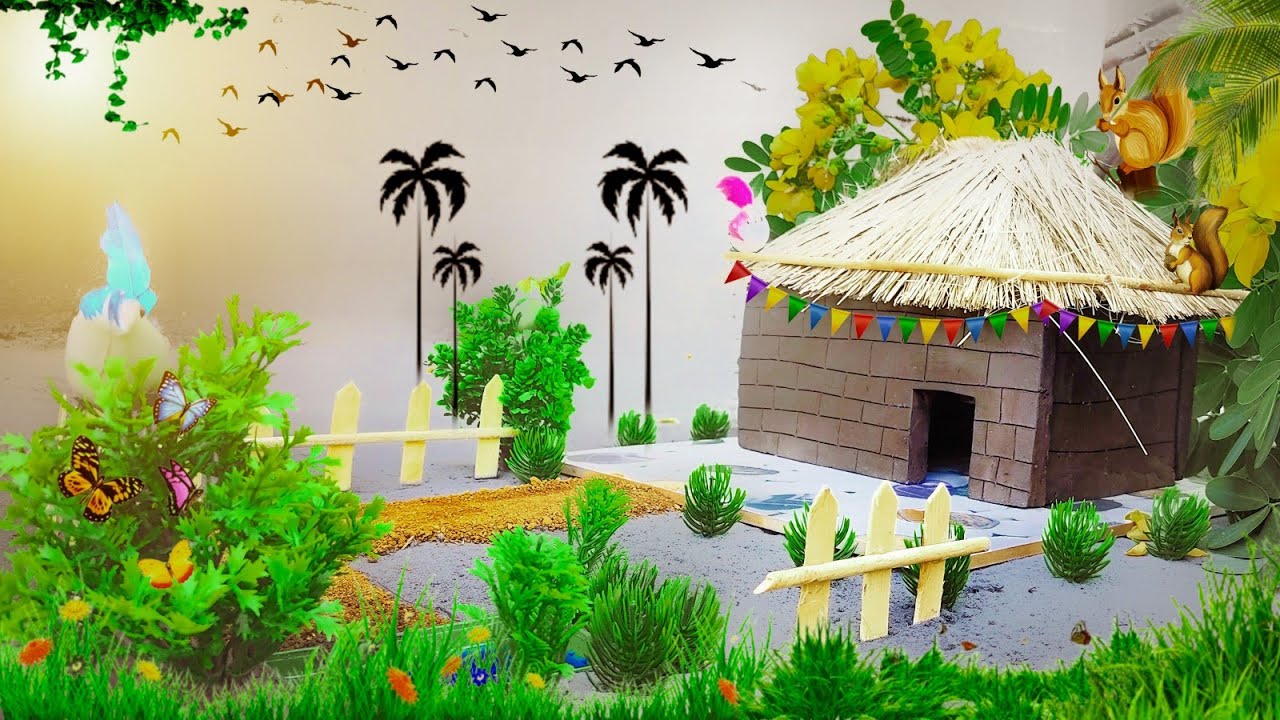 Diy how to make cow shed | house of animals | mini clay house | science project_#cstoy#cskidtoys