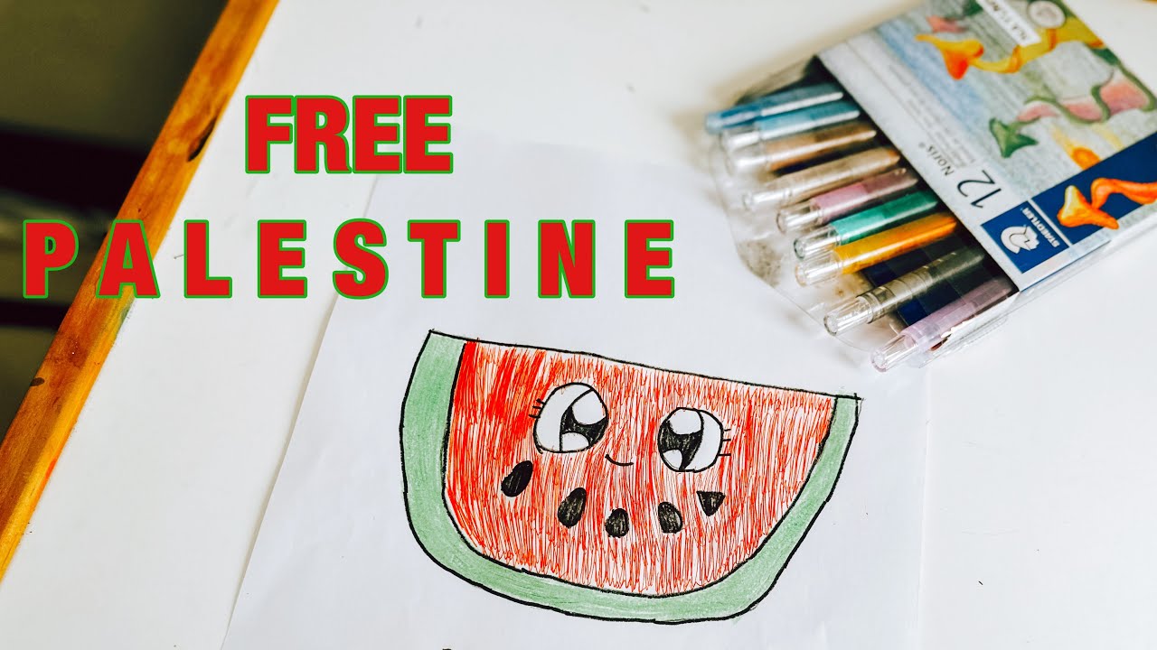 Let’s draw a WATERMELON - Symbol of Palestine