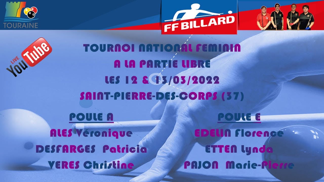 Tournoi National - N°3 : Partie Libre Féminines des 12 & 13/03/2022