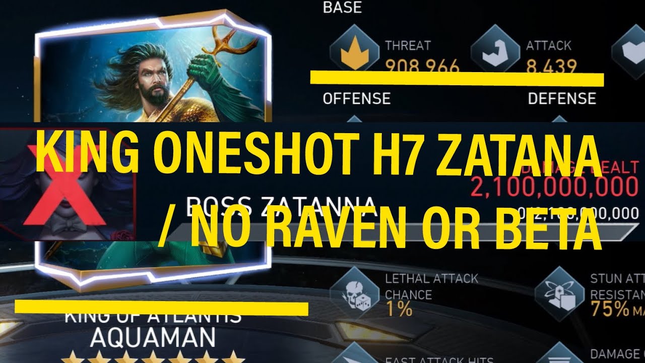 KOAA ONESHOT H7 ZATANA NO RAVEN OR BETA | PUPPET MASTER KING | Injustice 2 Mobile