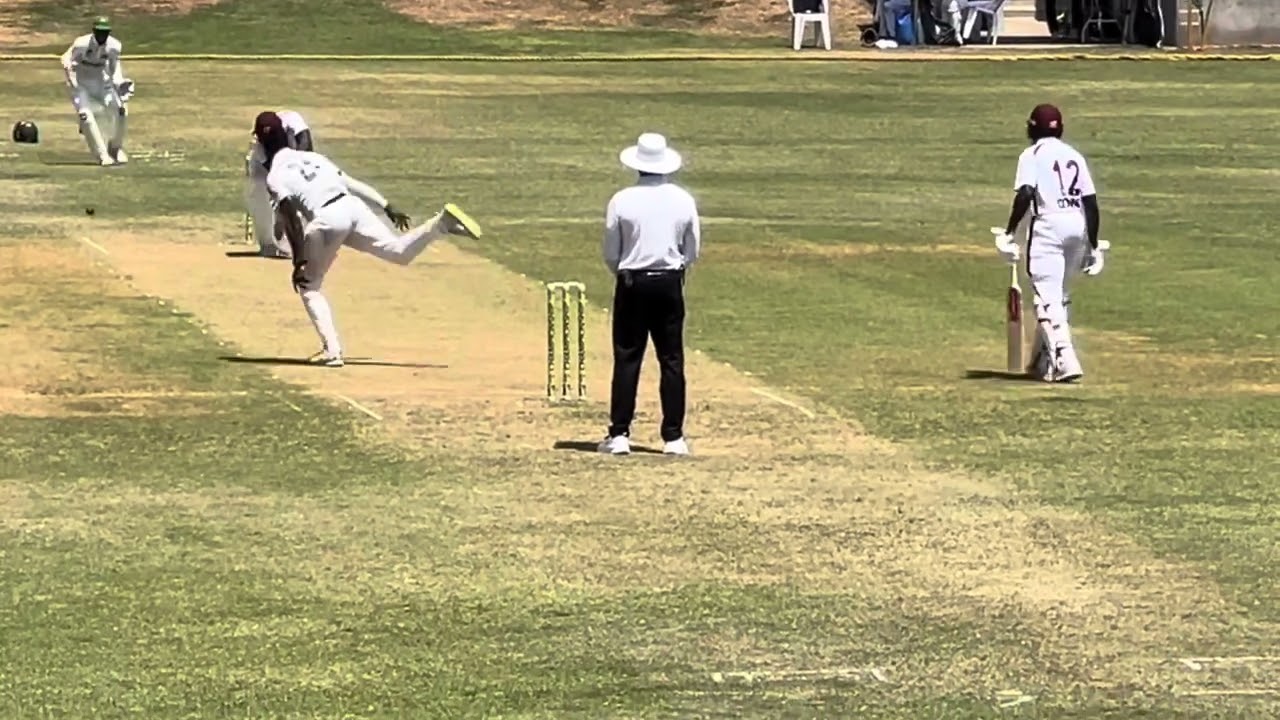 West Indies Academy Kadeem Alleyne was KNOCKED Down & Out by Ojay Shields in Regional 4 Day Cricket