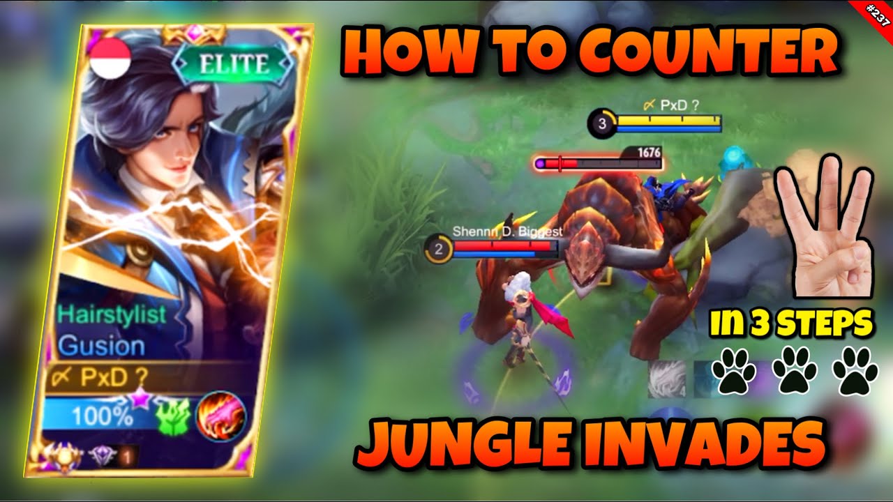 3 STEPS TO COUNTER ENEMY JUNGLE INVADE IN SOLO/DUO RANKED | TUTORIAL GUSION | GUSION TIPS & TRICKS