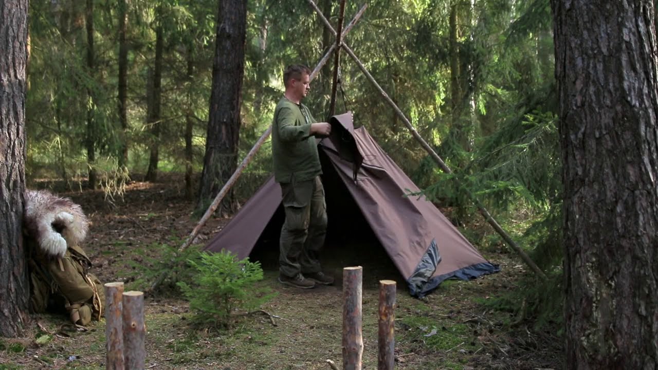 6 Days Solo Bushcraft - Part 3 / Big Mushrooms, Kuksa carving & Relaxing - Wild Camping Adventure