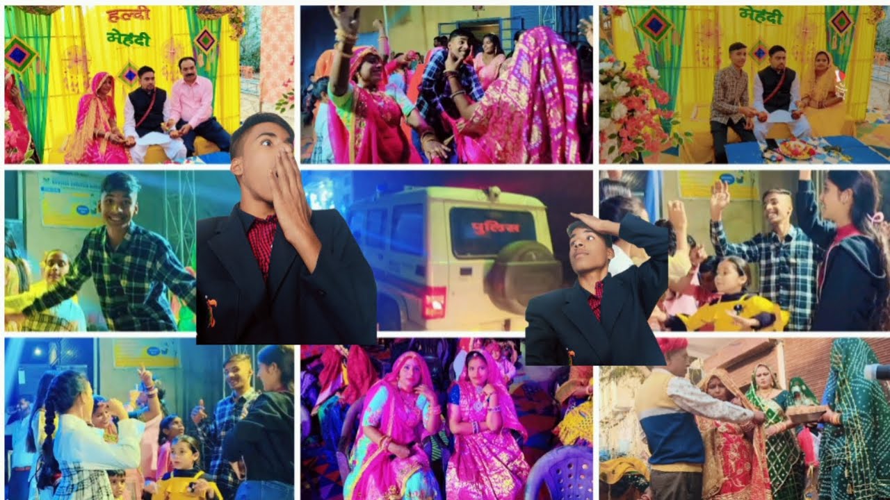Haldi-Mehandi And ladies Sangeet vlog Il Akhir kyu aai police function ma🚨🚔#Rajasthaniweeding#shorts