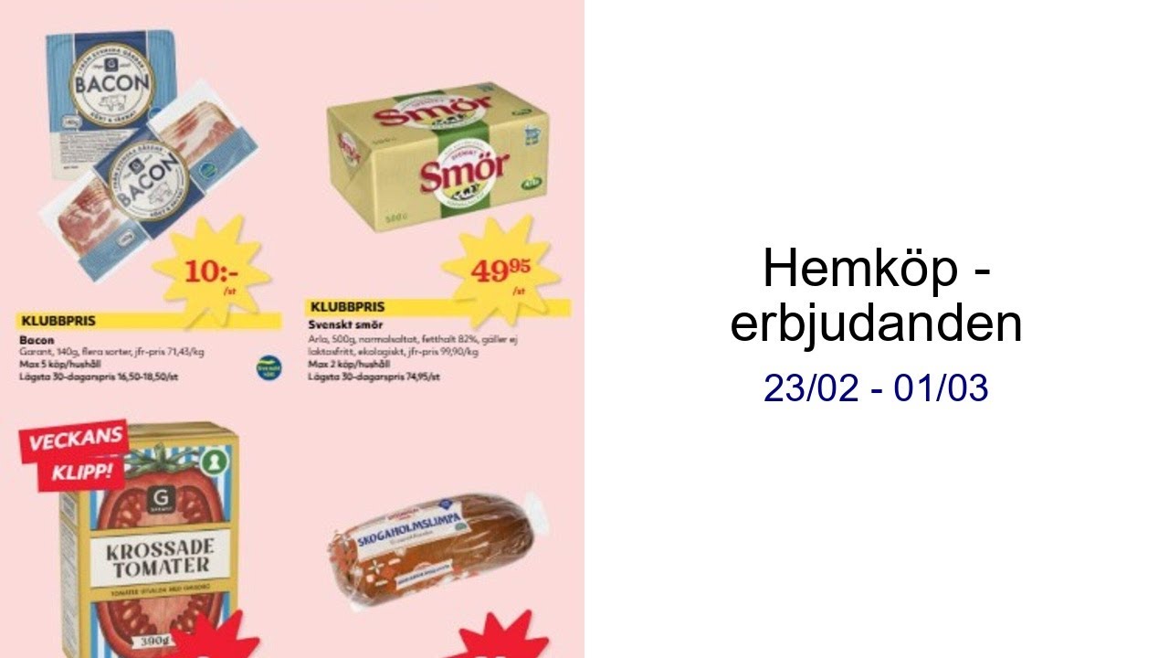 Hemköp - erbjudanden 23/02 - 01/03