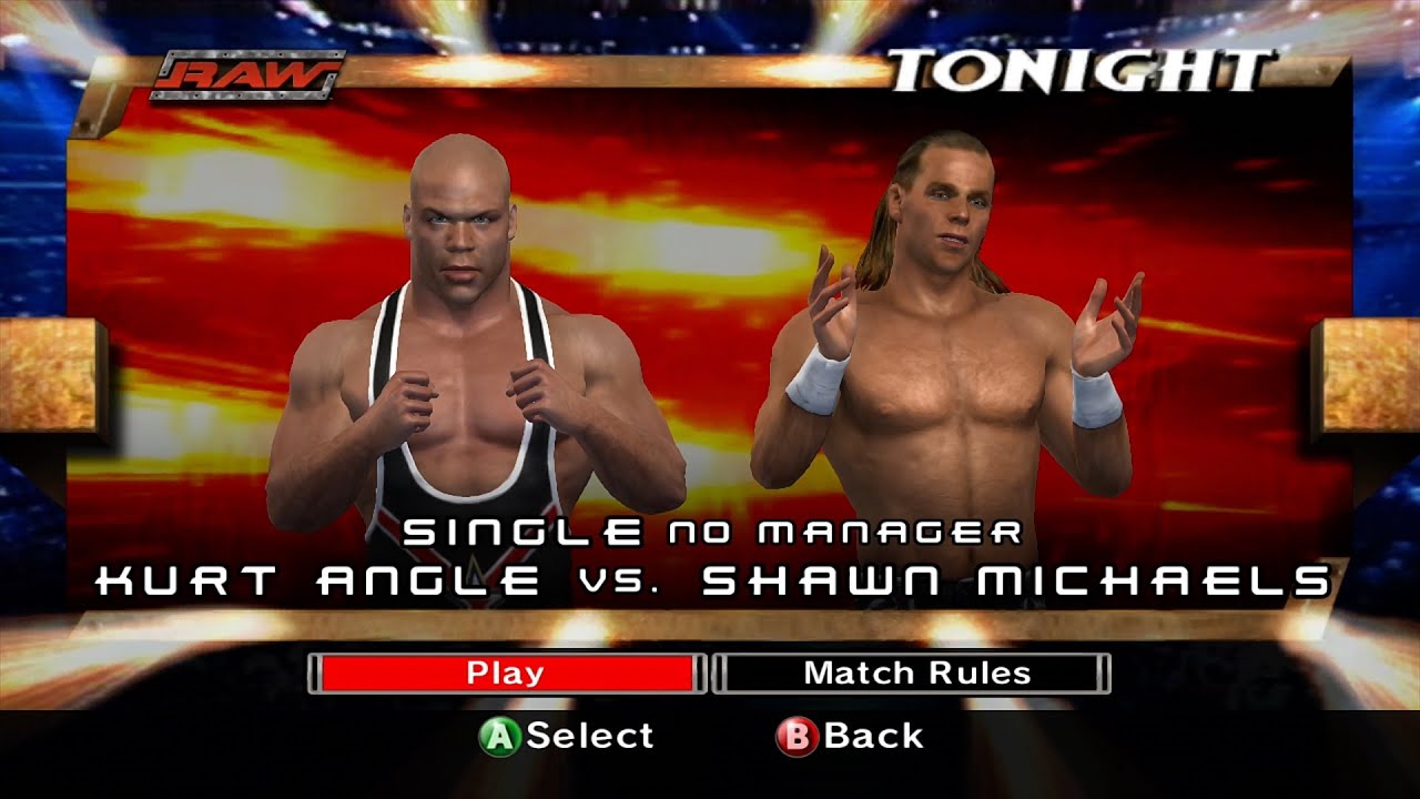 WWE SmackDown VS Raw 2007 Xbox360 - Kurt Angle VS Shawn Michaels [2K][mClassic]