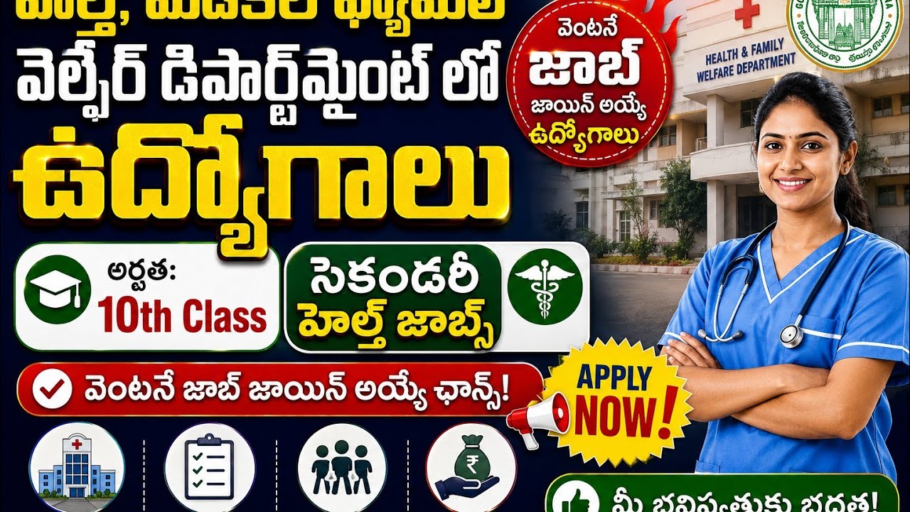 Health and Family Welfare Jobs 2026 | AP Outsourcing Jobs 2026 | AP Health Department Recruitment