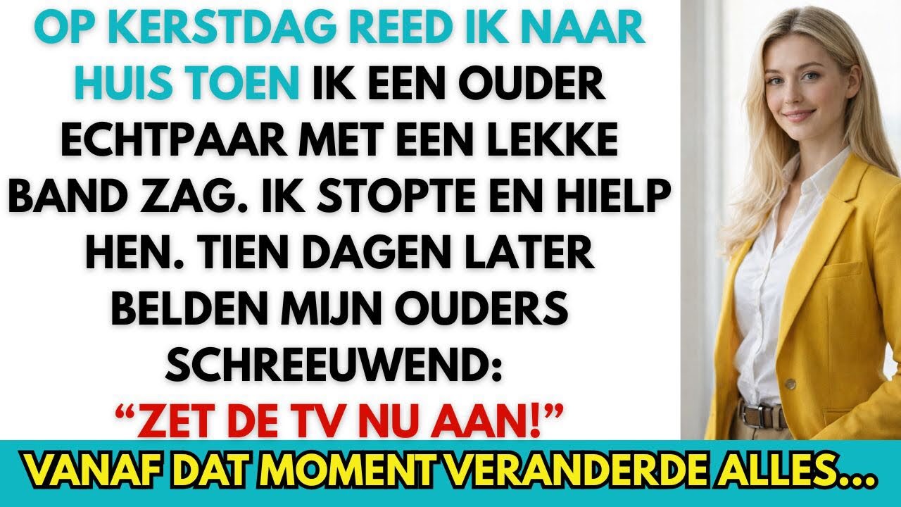 Op kerstdag hielp ik een ouder echtpaar langs de weg — tien dagen later belden mijn ouders in paniek