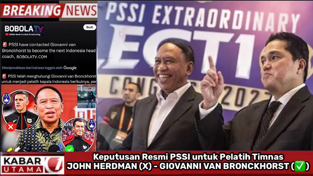 🔴LIVE PSSI‼️GIOVANNI VAN BRONCKHORST RESMI JADI PELATIH TIMNAS INDONESIA - JOHN HERDMAN GAGAL