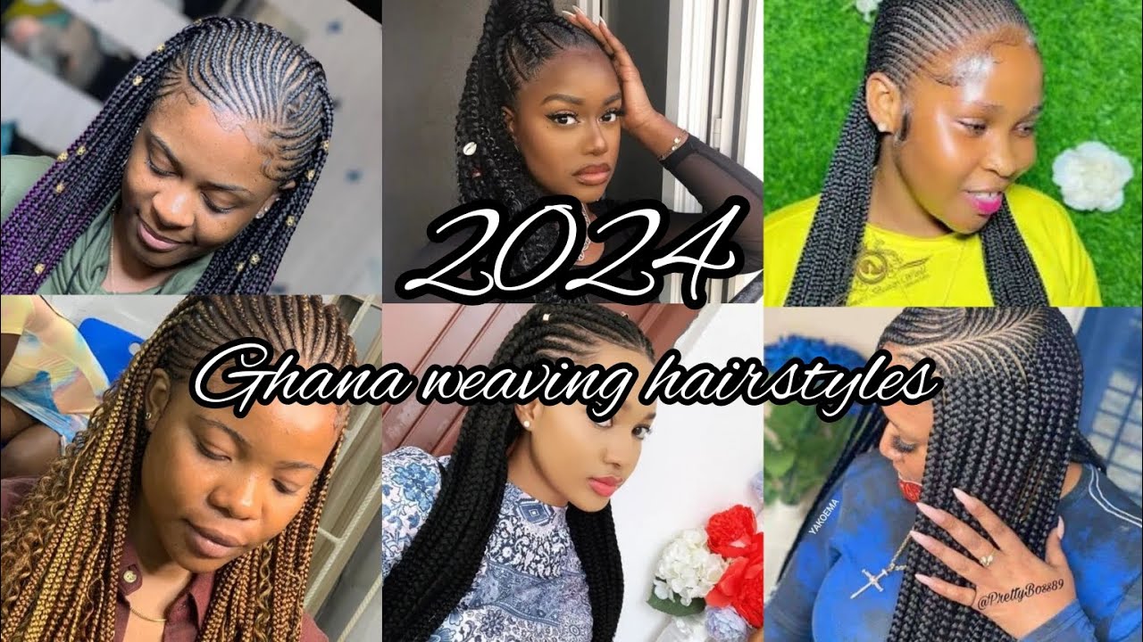 Ghana weaving hairstyles for black ladies | Braids hairstyles| Ghana weaving ponytail cornrows
