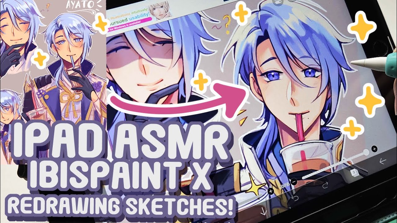 IPAD ASMR✨ Redrawing Old Sketches!