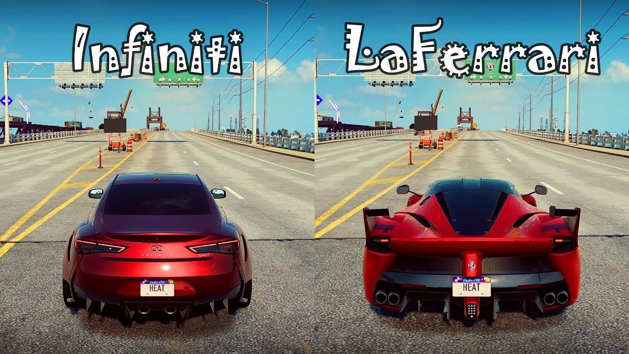 NFS Heat: Infiniti Q60S vs Ferrari LaFerrari - Drag Race