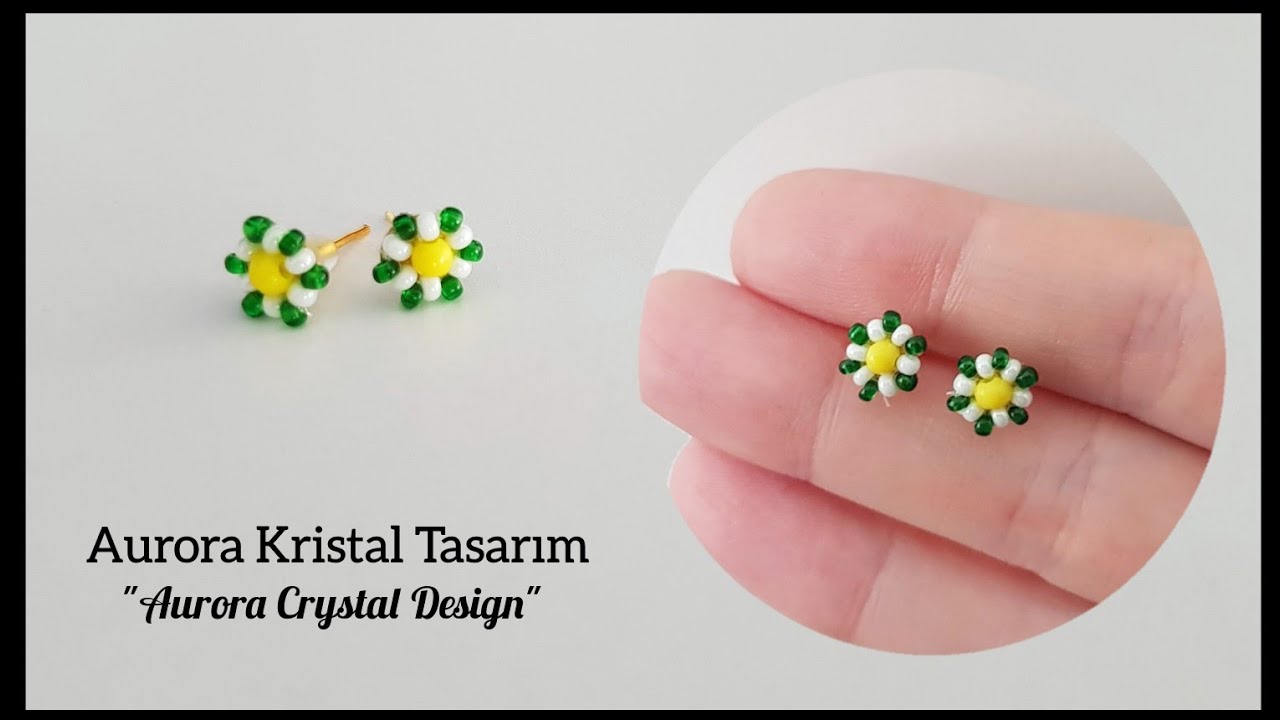 Çok kolay minik papatya küpe yapımı.Daisy stud earrings making for beginners. Tiny jewelry tutorial.