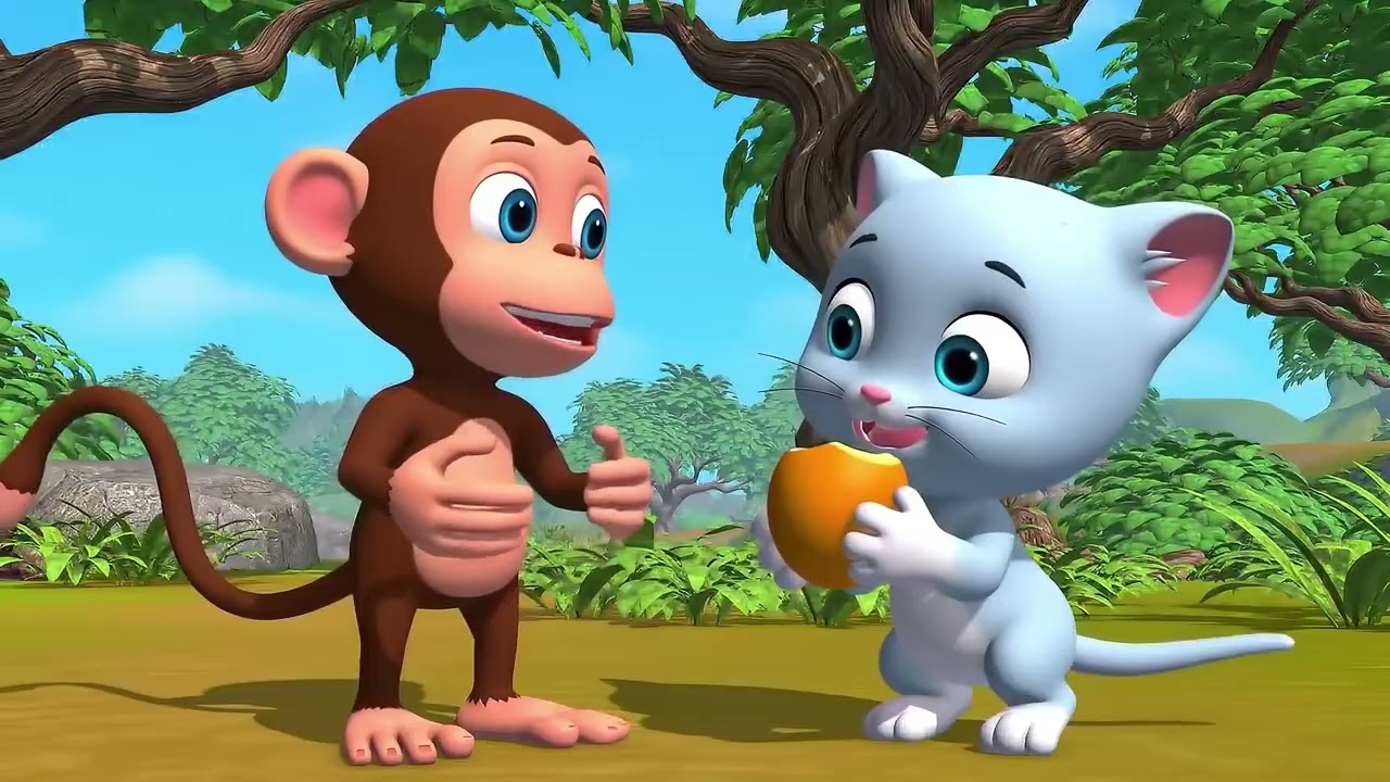 Persahabatan Kucing & Monyet: Lagu Anak Petualangan Hutan Ceria | Meow & Uu-Aa