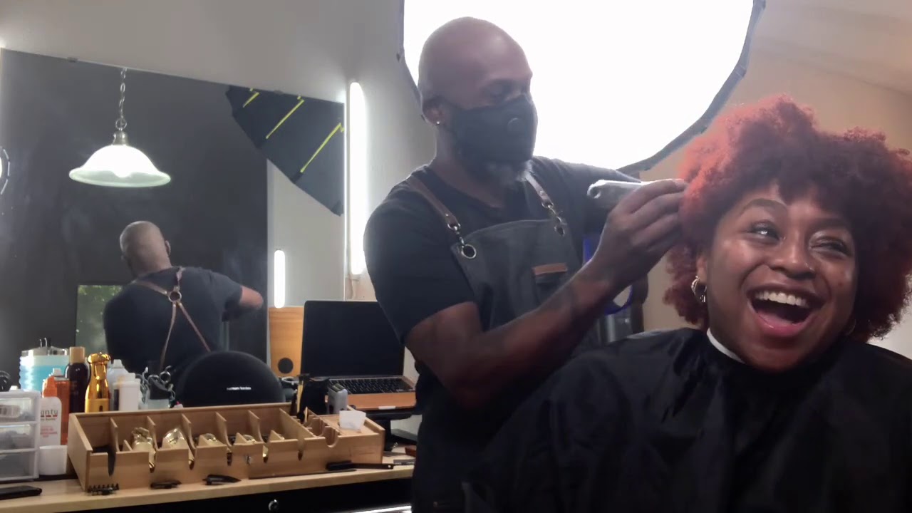 THE BIG CHOP: 4C natural cuts hair for her birthday