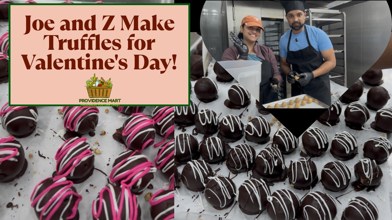 JOE & Z'S FIRST ATTEMPT AT MAKING PEANUT BUTTER CHOCOLATE TRUFFLES FOR VALENTINE'S DAY