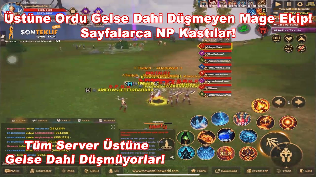 4DarkWolf - Üstüne Ordu Gelse Dahi Düşmeyen Mage Ekip! Sayfalarca NP Kastılar! | Nowa Online