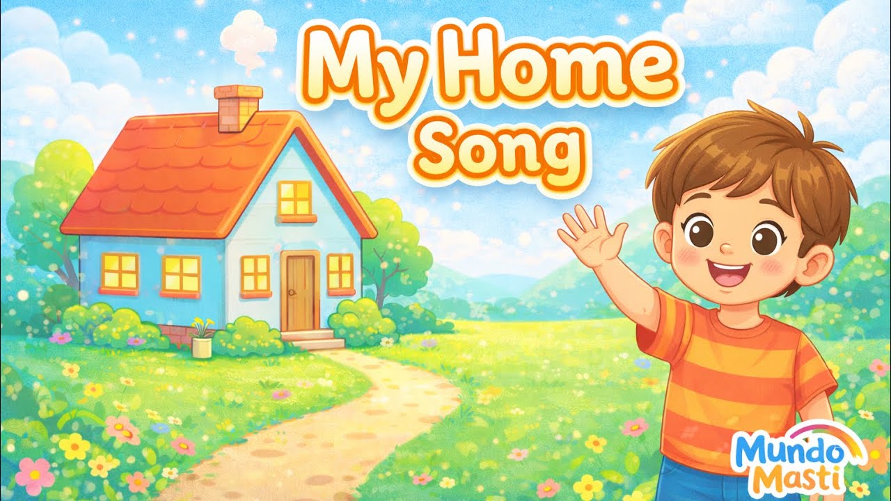 My Home 🏡 | Gentle English Song for Kids | Calm Learning | MundoMasti