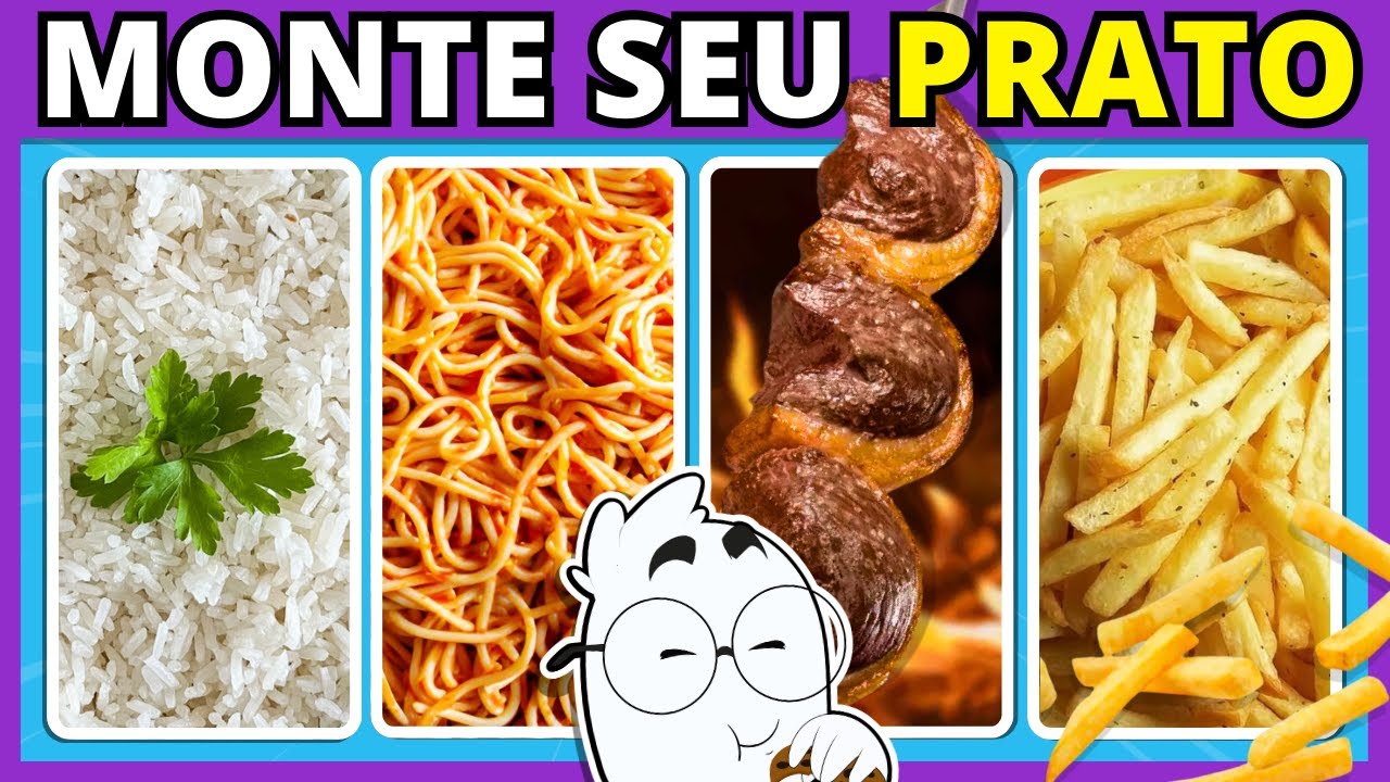 🍛🥤 MONTE O SEU PRATO DE ALMOÇO | Edição: Comida | Jogo das escolhas | 