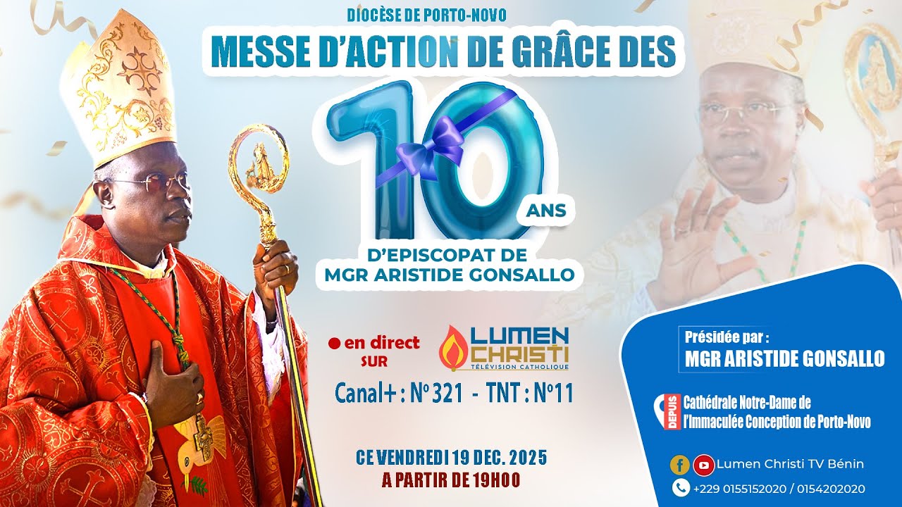 Messe d’action de grâce des 10 ans d’épiscopat de Mgr Aristide GONSALLO