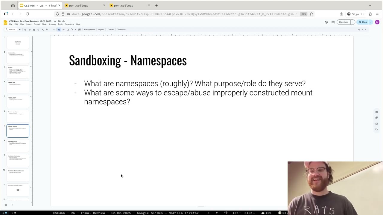 Final Review - CSE466 - Michael - 2025.12.02