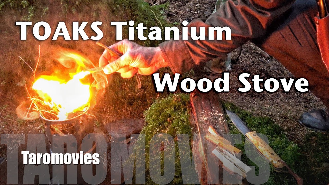 TOAKS Titanium Backpacking Wood Burning Stove under Wet Conditions / 4k Video