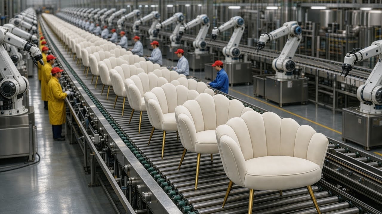 Inside the modern wooden factory: How Modern chair are made from Raw Wood(full process)